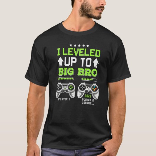 I Leveled Up To Big Bro 2023 Soon To Be Brother 20 T-Shirt (Vorderseite)