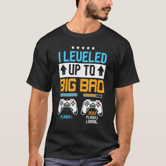 I Leveled Up To Big Bro 2023 Soon To Be Brother 2 T-Shirt (Vorderseite)