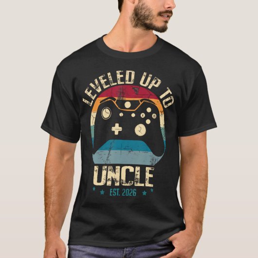 I Leveled Up To Uncle 2026 Promoted To First Time  T-Shirt (Vorderseite)