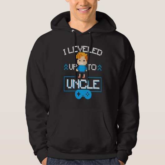 I Leveled Up To Uncle Pregnancy Announcement Gamer Hoodie (Vorderseite)