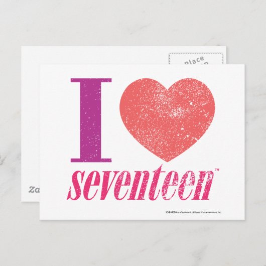 I Liebe 17 Postkarte (Vorne/Hinten)