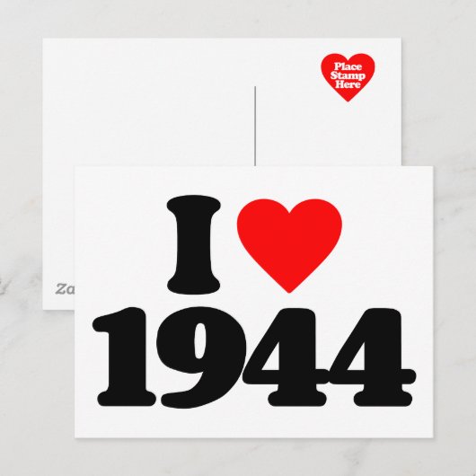 I LIEBE 1944 POSTKARTE (Vorne/Hinten)