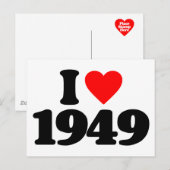 I LIEBE 1949 POSTKARTE (Vorne/Hinten)