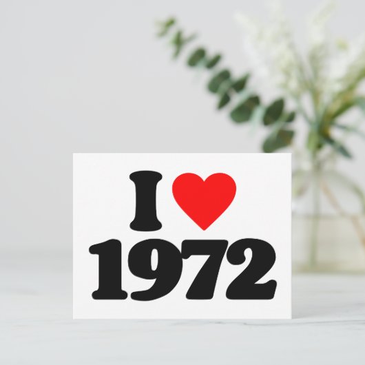 I LIEBE 1972 POSTKARTE (Stehend Vorderseite)
