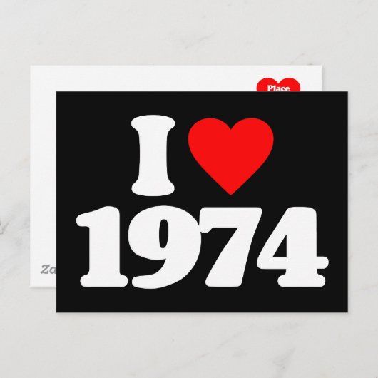 I LIEBE 1974 POSTKARTE (Vorne/Hinten)
