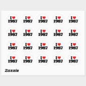 I LIEBE 1987 RUNDER AUFKLEBER (Blatt)