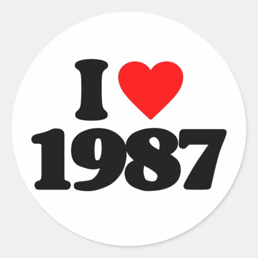 I LIEBE 1987 RUNDER AUFKLEBER (Vorderseite)