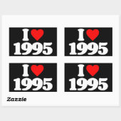 I LIEBE 1995 RECHTECKIGER AUFKLEBER (Blatt)