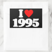 I LIEBE 1995 RECHTECKIGER AUFKLEBER (Tasche)