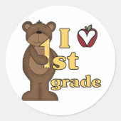 I Liebe 1. Runder Aufkleber (Vorderseite)