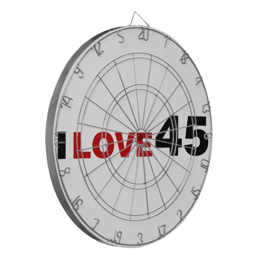 I Liebe 45 Dartscheibe (Vorderseite Links)