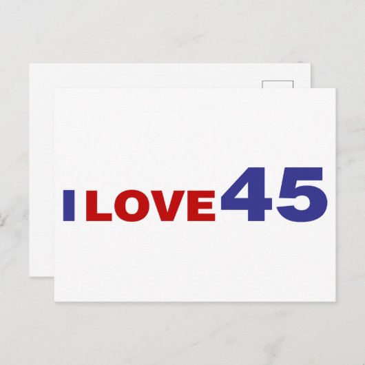 I Liebe 45 Postkarte (Vorne/Hinten)