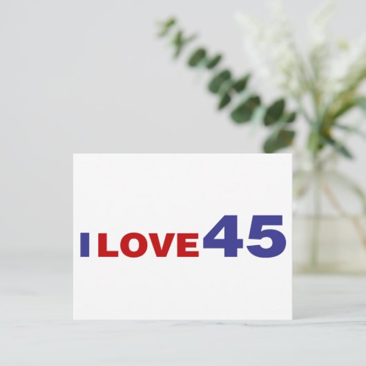 I Liebe 45 Postkarte (Stehend Vorderseite)