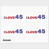 I Liebe 45 Rechteckiger Aufkleber (Blatt)