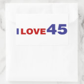 I Liebe 45 Rechteckiger Aufkleber (Tasche)