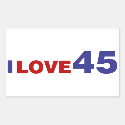 I Liebe 45 Rechteckiger Aufkleber (Vorderseite)