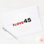 I Liebe 45 Runder Aufkleber (Umschlag)