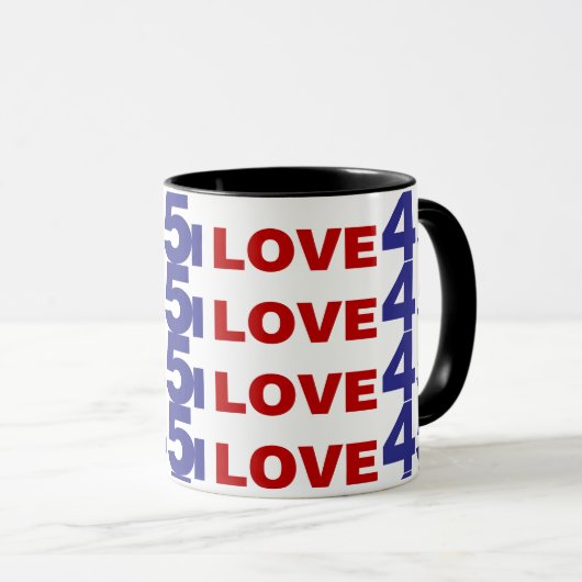 I Liebe 45 Tasse (VorderseiteRechts)