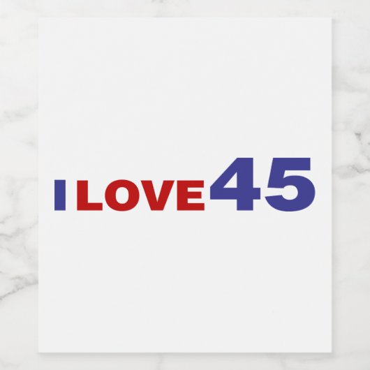 I Liebe 45 Weinetikett (Einzelnes Label)