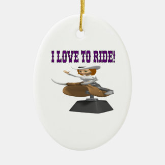 I Liebe, 4 zu reiten Keramikornament