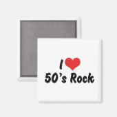 I Liebe 50er Rock Music Magnet (Vorderseite/Rückseite)