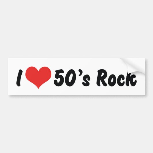 I Liebe 50's Rock'n Roll Autoaufkleber (Vorne)