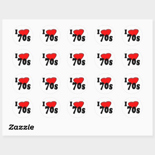 I Liebe 70er Sticker (Blatt)