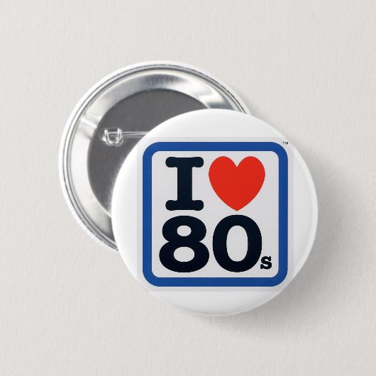 I LIEBE 80ER ABZEICHEN BUTTON (Vorne & Hinten)
