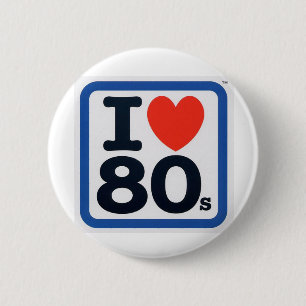 I LIEBE 80ER ABZEICHEN BUTTON