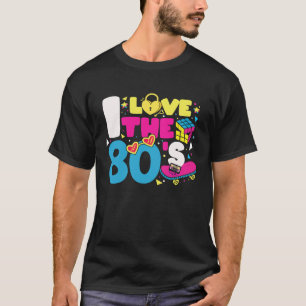 I Liebe 80er Herzfarbe Vintag Retro-Party T-Shirt