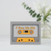 I Liebe 80er (Kassette) Postkarte (Stehend Vorderseite)