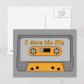 I Liebe 80er (Kassette) Postkarte (Vorne/Hinten)