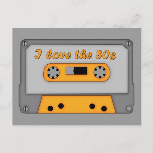 I Liebe 80er (Kassette) Postkarte (Vorderseite)