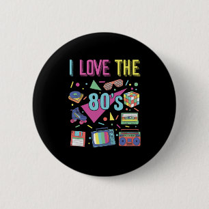 I Liebe 80er Kleidung für Frauen und Männer Part Button