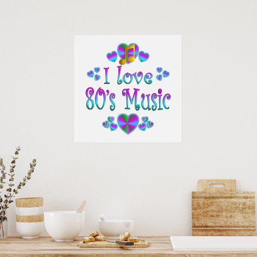 I Liebe 80er Music Poster (Küche)
