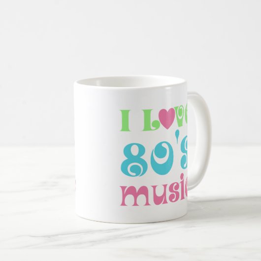 I Liebe-80er Musik Kaffeetasse (VorderseiteRechts)