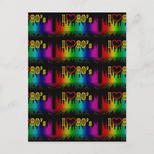 i LIEBE 80ER Postkarte (Vorderseite)