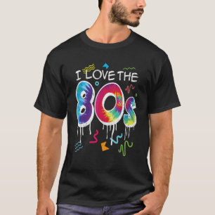 I Liebe 80er Retro Vintages Party Achtzig Grün T-Shirt