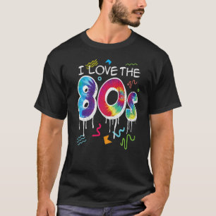 I Liebe 80er Retro Vintages Party Achtzig Grün T-Shirt