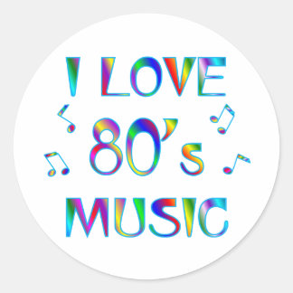 I LIEBE 80ER RUNDER AUFKLEBER