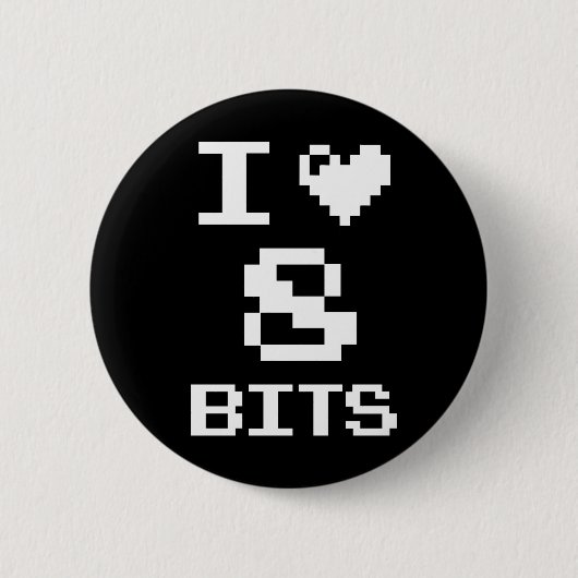 I Liebe 8 Bits Button (Vorderseite)