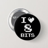 I Liebe 8 Bits Button (Vorne & Hinten)