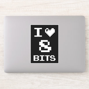 I Liebe 8 Bits, Gamer Geek Design Aufkleber