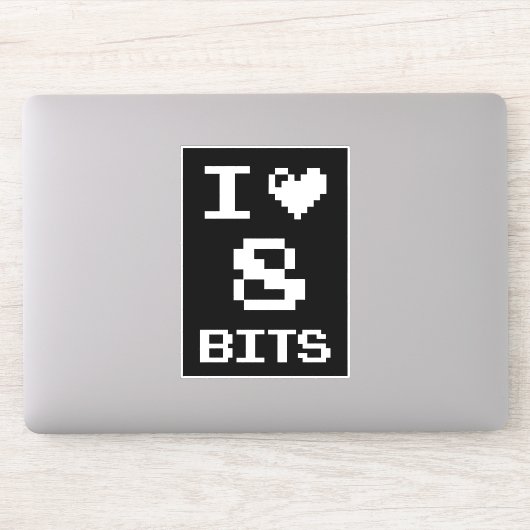I Liebe 8 Bits, Gamer Geek Design Aufkleber (Computer)