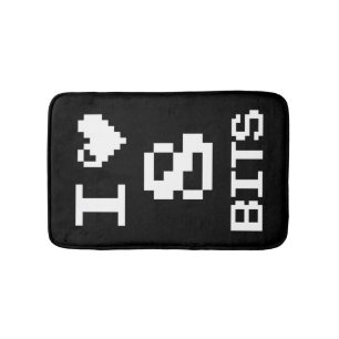 I Liebe 8 Bits, Gamer Geek Design Badematte