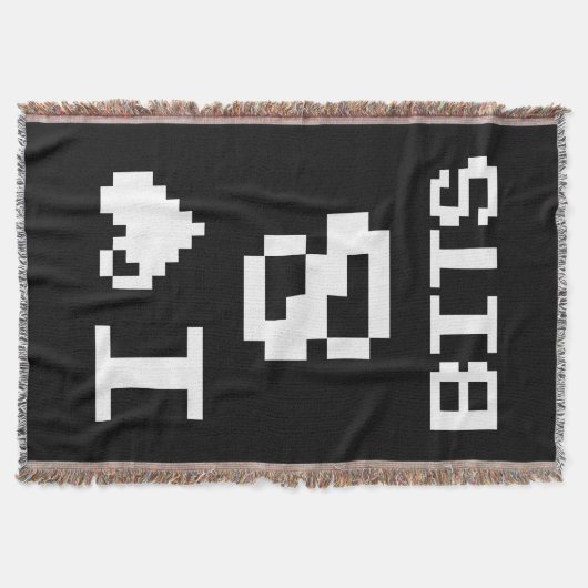 I Liebe 8 Bits, Gamer Geek Design Decke (Vorderseite)