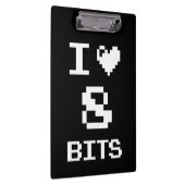 I Liebe 8 Bits, Gamer Geek Design Klemmbrett (Rechts)