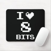 I Liebe 8 Bits, Gamer Geek Design Mousepad (Mit Mouse)
