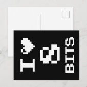 I Liebe 8 Bits, Gamer Geek Design Postkarte (Vorne/Hinten)