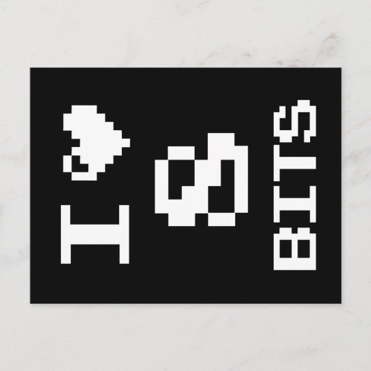 I Liebe 8 Bits, Gamer Geek Design Postkarte (Vorderseite)